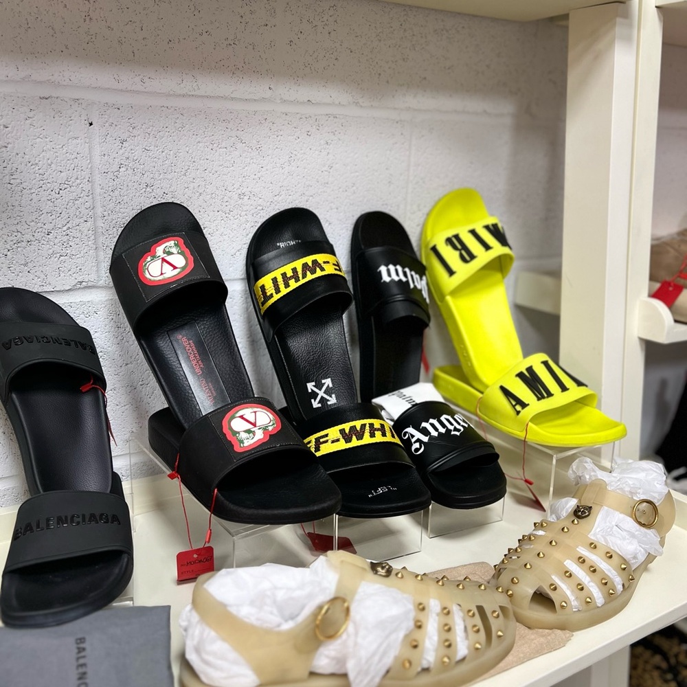Balenciaga Black and Yellow Slide Collection
